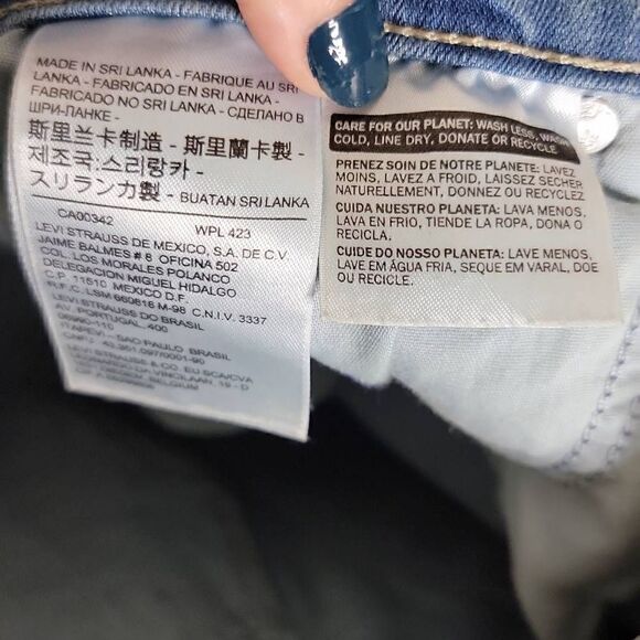 Levi 3449 Irregular Cropped Capri Rolled Cuff Light Wash Denim Jeans Size 30 - Picture 9 of 13